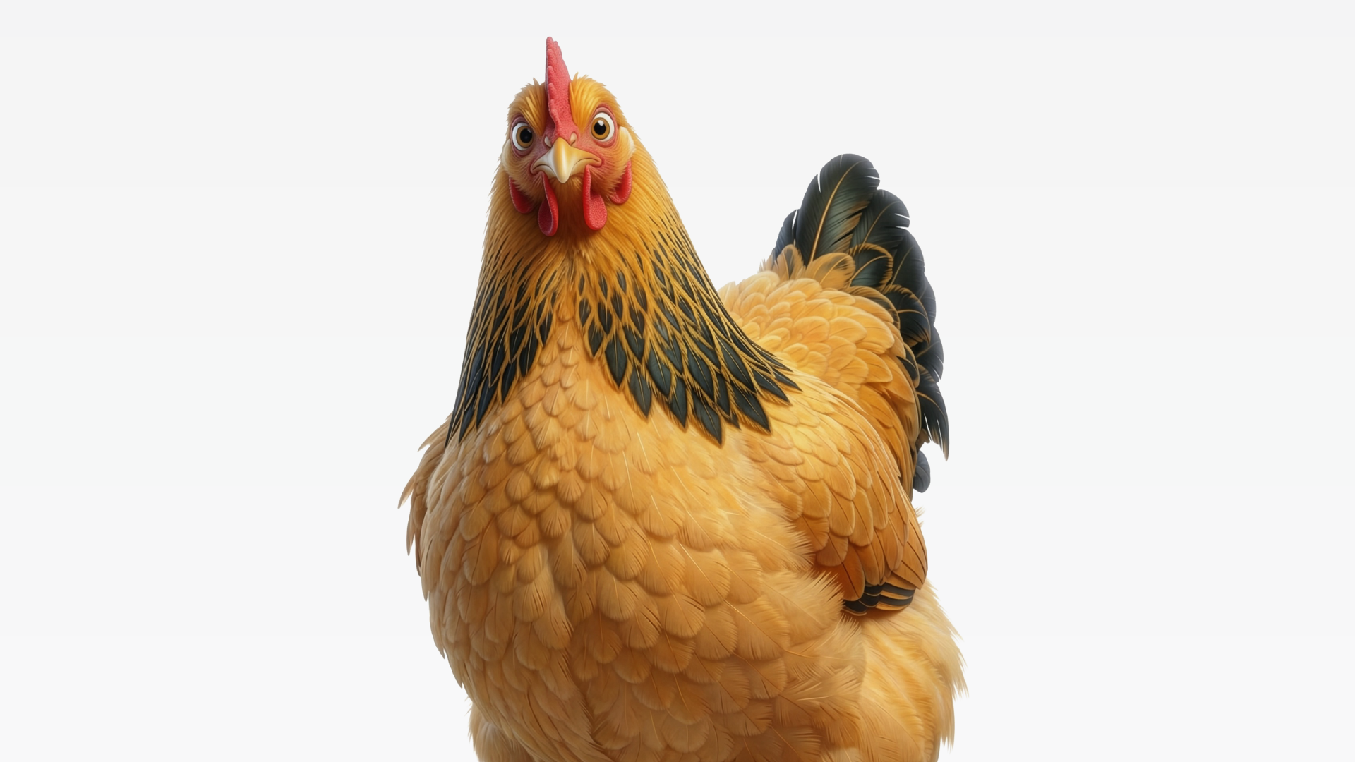 Chicken on a white background